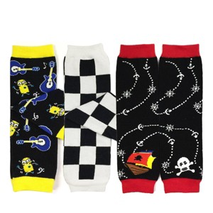Wrapables Fun and Playtime Baby Leg Warmers (Set of 3), Robots, Checkers, Sea Adventures - 1 of 4