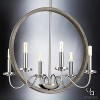 Urban Ambiance Luxury Modern Farmhouse Chandelier,  24-3/4"H x 22"W,  Brushed Nickel Finish, UHP2375 - 3 of 4