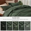 100 Washed Cotton Duvet Cover, King, Olive Green, Minimalist, GentleSoft - 3 of 4