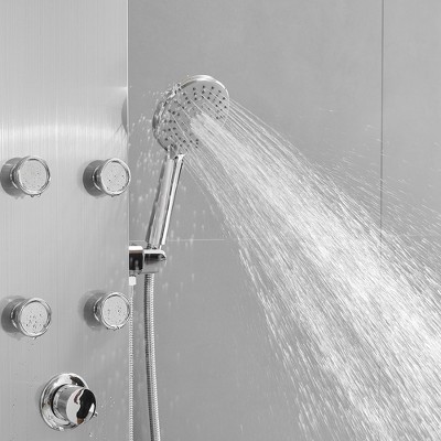 Nickel Chrome 60.55'' Shower Panel with Adjustable Shower Head