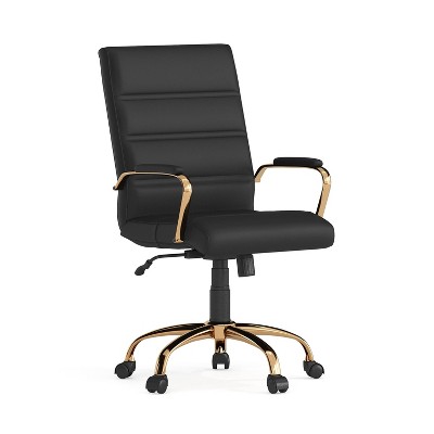 Alamont Mid Back Metal Swivel Office Chair Black/Gold