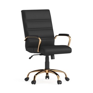 Alamont Mid Back Metal Swivel Office Chair Black/Gold - 1 of 4