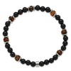 Chisel Stainless Steel Polished 6.710mm Black Onyx and Tiger's Eye Beaded 7.75" Stretch Bracelet - 3 of 4