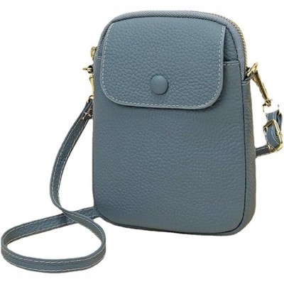 Clotth Genuine Leather Crossbody Purse Wallet Small Phone Pouch Flip Phone for Women Top Layer Cowhide  Bag Mini Vertical Mobile Phone Bag