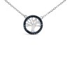 Haus of Brilliance Silver 1/6 Cttw Blue Diamond Tree of Life and Circle Pendant Necklace - 2 of 4
