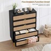 6 Drawer Dresser for Bedroom, Rattan Chest of Drawers with Deep Drawers, Large Modern Double Dresser - 3 of 4
