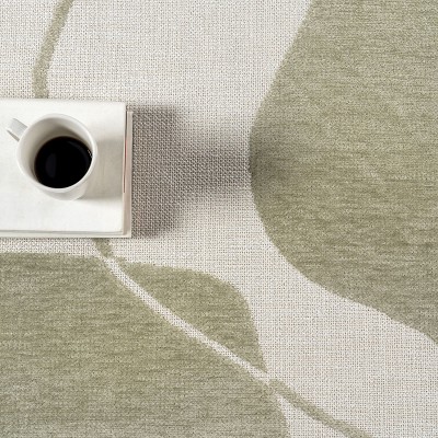 Sevyn Green and White Abstract Reversible 4' x 6' Area Rug