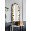 Okak 51.5*29IN Arched Full Length Mirror with Golden Leaf Accents, Decorative Wall Mirror, Body Mirror for Makeup Room, Clothing Store, Gold - 3 of 4