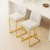Set of 2 Modern Dining Bar Chairs, Comfortable High Stools with Soft Fabric Seats, Sturdy Metal Legs, Anti-Slip Pads, Ideal for Kitchen - 3 of 4