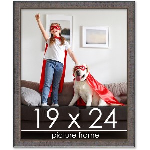 PosterPalooza | Textured Grey Picture Frame - UV Acrylic, Foam Board Backing, Hanging Hardware - 1 of 4
