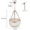 LNC Vernicagin 3-Light 17" Coastal Bowl  Chandelier, Gold and White with Jute Rope - 3 of 4