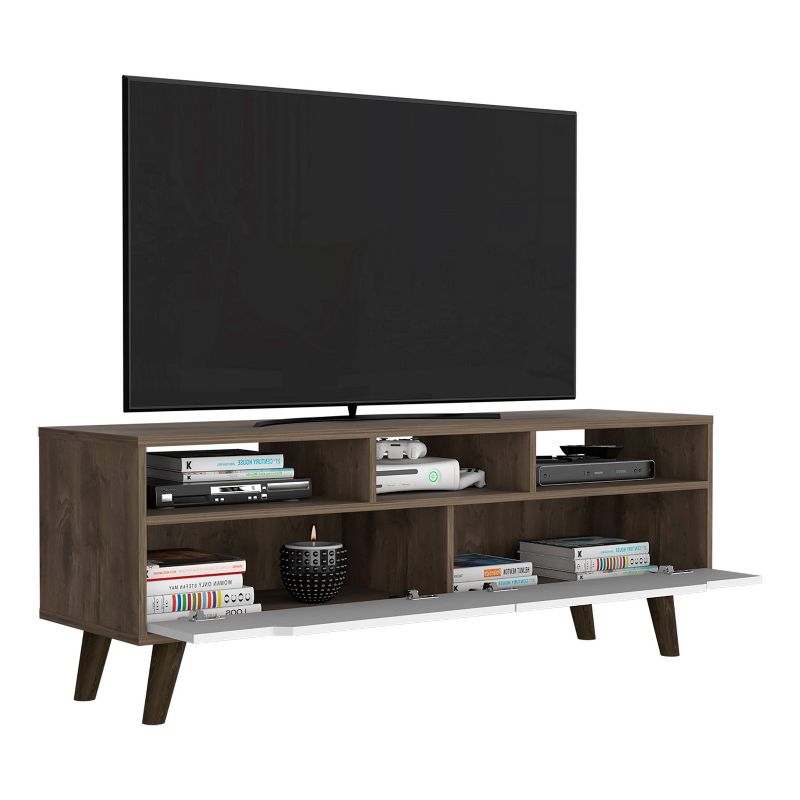 Tacoma TV Stand for TVs up to 55&#34; Dark Walnut/White - Boahaus, 4 of 6