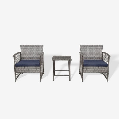WestinTrends 3-Piece Outdoor Patio Conversation Set, Gray/Navy : Target