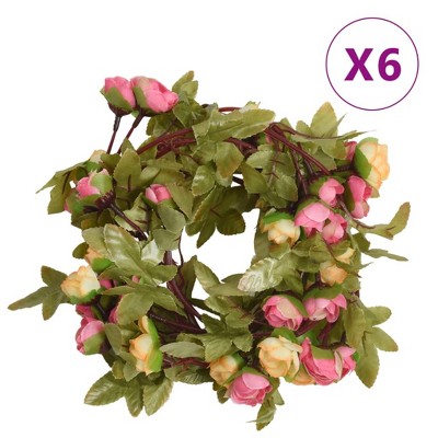 Aghana Digitals 6-Piece Pink Artificial Flower Garlands 215cm - Realistic Silk & PE Floral Decor