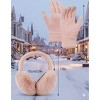 FAAYFIAN Cozy Faux Fur Ear Warmer Earmuffs and Gloves Set for Women Girls, Soft Winter Ear Covers Headband for Cold Weather - 4 of 4