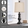 ROTTOGOON 22" Traditional Table Lamp Set of 2, Rustic Farmhouse for Living Room Bedroom, Vintage Bedside Nightstand Lamps with Linen Shades - 2 of 4