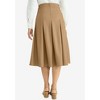 Jessica London Women's Plus Size Faux Leather Pleated Midi Skirt - 3 of 4
