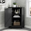 MAYEERTY 30" Bathroom Vanity with Sink Blue Gray MDF Rubberwood 3 Drawers Adjustable Shelf Freestanding - 2 of 4