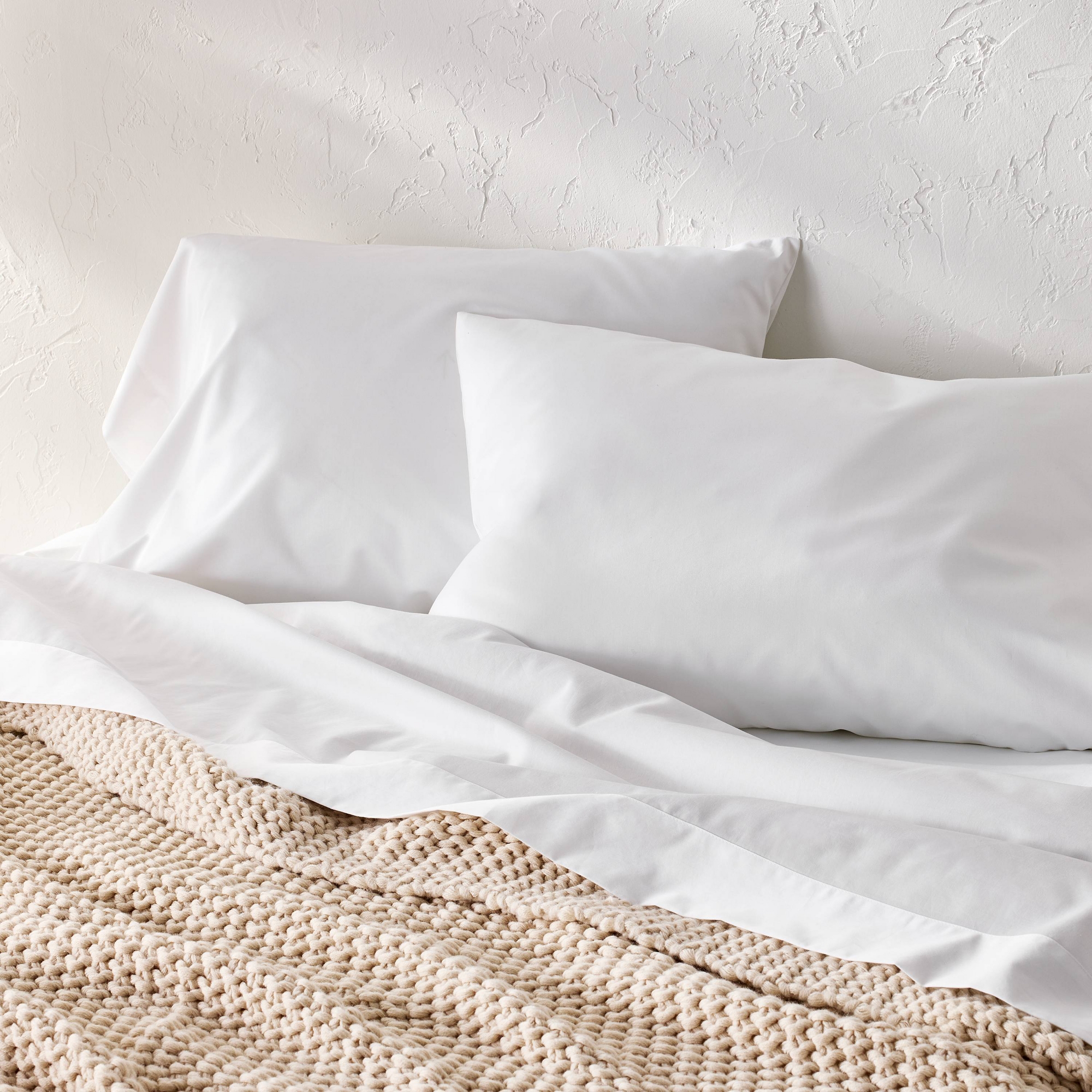 Standard 600 Thread Count Sateen Pillowcases White - Casaluna™