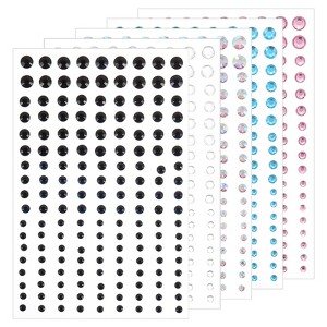 Unique Bargains Acrylic Self Adhesive Decorative DIY Rhinestone Stickers 5 Sheet/810 Pcs - 1 of 4