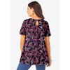 Roaman's Plus Size Cotton Ultimate Swing Tee With Keyhole Back - 3 of 4