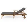 Okak Patio Lounge Chairs with Wheels & Adjustable Backrest,Wooden Outdoor Chaise Lounge for Patio,Beach,Yard - 4 of 4
