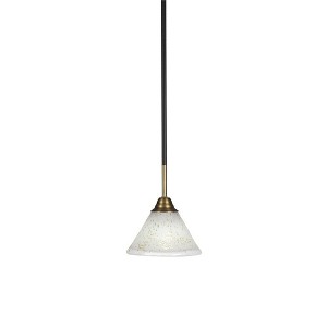 Toltec Lighting Paramount 1 - Light Pendant in  Matte Black/Brass with 7" Gold Ice Shade - 1 of 1