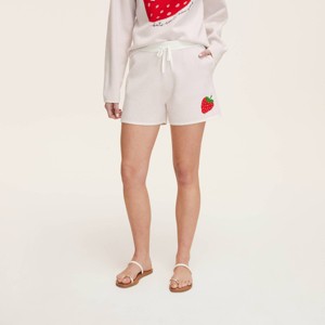 Women's Embroidered Strawberry Sweater Shorts - kate spade new york x Target Cream - 1 of 4
