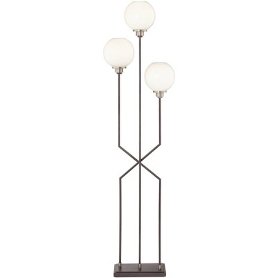 Pacific Coast Lighting Boulevard Mid Century Modern 70" Tall Standing Floor Lamp Large Tree 3-Light Foot Switch Black Metal Gunmetal Finish Bedroom