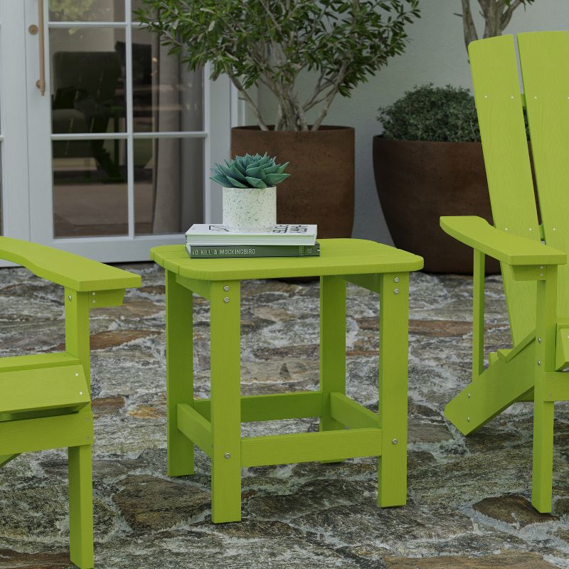Merrick Lane Poly Resin Indoor/Outdoor All-Weather Adirondack Side Table, 3 of 21
