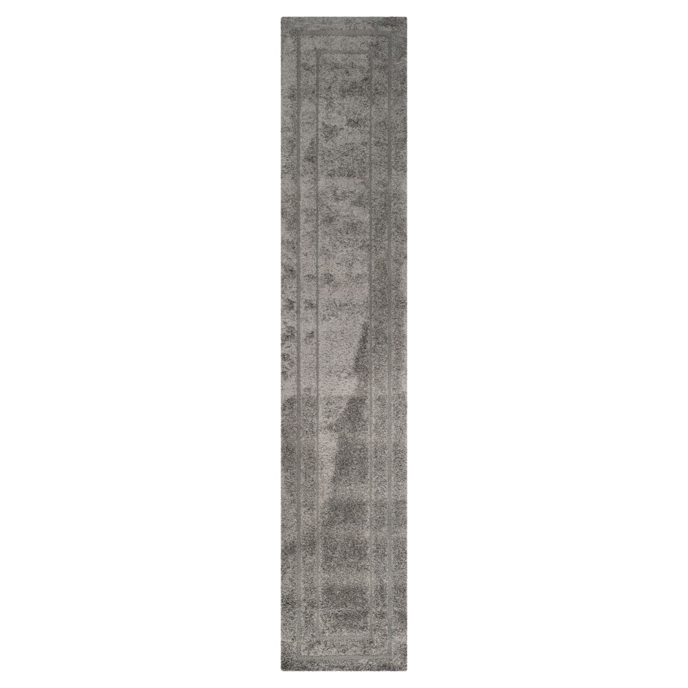 2'3inx10' Runner Gray Abstract Shag/Flokati Loomed - Safavieh