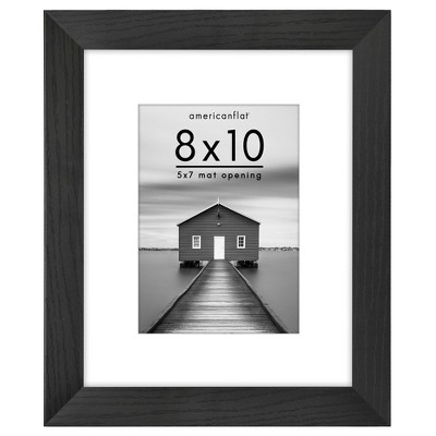 Americanflat Wide Molding Picture Frame with Mat