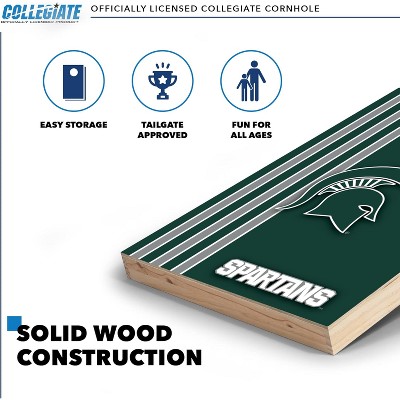 Michigan State Spartans Green and White Wood Cornhole Set