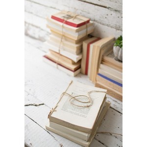 Handcrafted Repurposed Book Bundles – 5" Tall Rustic Decor by Kalalou - 1 of 3