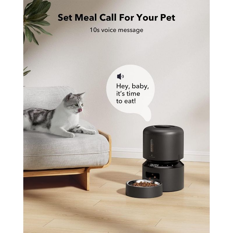 PETLIBRO Automatic Cat Feeder, Pet Dry Food Dispenser Triple Preservation & Stainless Steel Bowl, Small/Medium Pets - 3L, 5 of 9