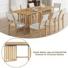 9-Piece Extendable Dining Set with Solid Wood Table & 8 Upholstered Chairs, Adjustable Length 59.9"–83.9", Slatted Leg Design-Cuddlewood - 2 of 4