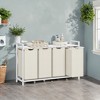 45.7 x 13 x 28.4 Inches Laundry Sorter Hamper, Laundry Basket Storage, Laundry Sorter with 4 Pull-Out and Removable Bags, Shelf, Metal Frame, (40L) - 2 of 4