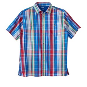 KingSize Short-Sleeve Plaid Sport Shirt - 1 of 4