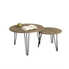 27.56'' Round Nesting Coffee Table Set of 2, Circular Nesting End Table Set, Round Wooden Tabletop, and Sturdy Metal Base - image 4 of 4