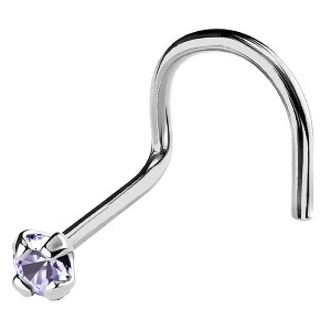 Jewelry Avalanche 22G 14K Gold Nose Screw Nose Stud with Tanzanite Gemstone - 1 of 2
