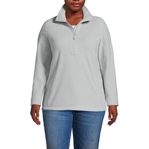 Lands' End Women's Anyweather Quarter Zip Fleece Tunic Pullover - 1 of 4