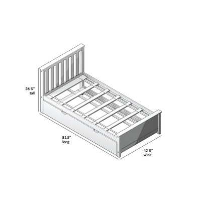 Max & Lily Twin-Size Clay Wood Bed with Trundle