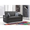 VYNXARIA 70" Modern Gray Fabric Sleeper Sofa with 2 USB Charging Ports and 4 Accent Pillows - 2 of 4