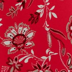 vivid red porcelain floral