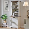 Farmhouse Bookshelf with 2 Large File Drawers, 72" Tall Bookcase with Storage,  4 Tier Rustic Wood Bookshelf for Home, Living Room - 2 of 4