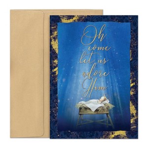 Masterpiece Studios Holiday Collection 16-Count Boxed Religious Christmas Cards with Envelopes, 5.6" x 7.8", Behold Him (979300) - 1 of 1