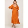 Pinkblush Rust Front Tie Ruffle Sleeve Maternity Midi Dress - 4 of 4