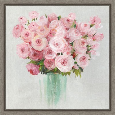 Amanti Art Roses Roses by Asia Jensen Canvas Wall Art Print Framed 16 x 16-in.
