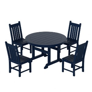 WestinTrends 5 Piece Outdoor Patio Dining Set Outdoor Round Table and Chair Set - 1 of 2