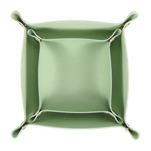 Unique Bargains Foldable Desk Organizing Key Coin Jewelry Storage Trays 7" x 7" 5.3" x 5.3" 2 Pcs - 1 of 4